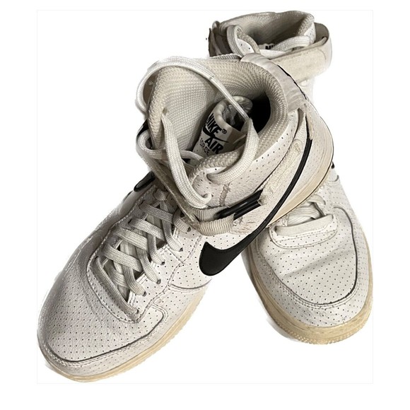 NIKE AIR FORCE 1 JORDAN HIGH WHITE BLACK  653998-102 YOUTH 5 DREAM TEAM SHOES - Picture 2 of 7